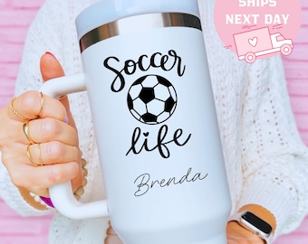 Soccer Life Personalized Tumbler, Soccer Mom Cup, Soccer Player Gift, Soccer Coach Appreciation, Custom Soccer Lover Tumbler