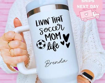 Soccer Mom Tumbler, Livin That Soccer Mom Life Cup, Personalized Soccer Mom Gift, Soccer Mom Appreciation, Sports Mom Cup, Soccer Mama Gift