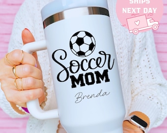 Soccer Mom Tumbler, Personalized Soccer Mom Cup, Soccer Mom Gift, Soccer Player Mom, Sports Mom Cup, Game Day Tumbler