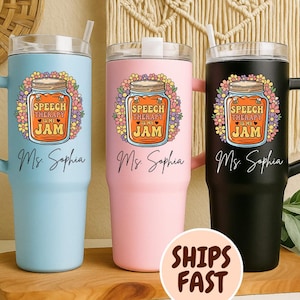 Personalized SLP Tumbler: 40oz Stainless Steel Speech Language Pathologist Gift