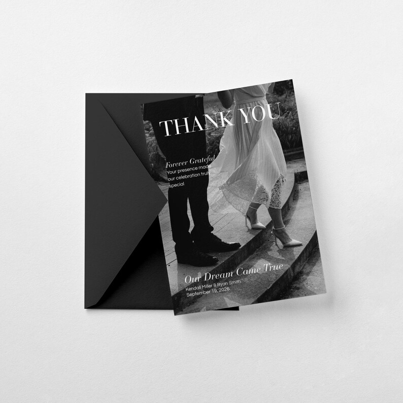 Editorial Thank You Card • Canva Template • Magazine Cover-inspired ...