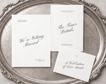 Old Money Wedding Invitation Suite • Canva Template • Elegant, Luxury, Sophisticated, Timeless Invite Design