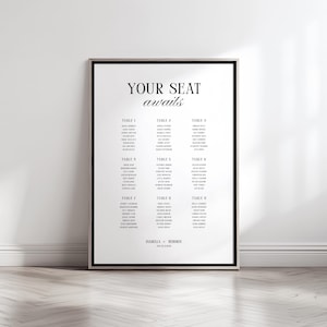 Klassisk bordsskiss för bröllop • Canva-mall • Gamla pengar, elegant, minimalistisk skyltning
