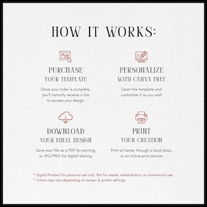 Classic Wedding Invitation Suite • Canva Template • Black & Red, Old Money, Elegant, Minimalist Design image 20