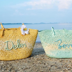 Personalized Straw Bridesmaid Gift Bag,Custom Beach Tote Bag,Bachelorette Party Bag,Bridal Shower Bag,Bridesmaid Proposal Bag,Beach Tote Bag