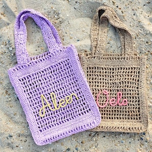 Personalized Raffia Beach Tote Bag For Women Personalized Bridesmaid Gift for Her Straw Bag with Name Raffia Tote Bachelorette Party Bag