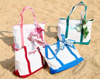 Personalized Canvas Tote Beach Bag,Bridesmaid Gifts,Embroidered Canvas Tote Bag,Custom Text Tote,Bachelorette Party Gifts,Personalized Gift