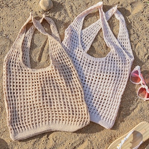 Sac épicerie, Sac de courses réutilisable, Sac fourre-tout de plage au crochet, Cabas en filet de coton, Sac de marché fermier, Sac filet, Vivre zéro déchet, Sac à produits
