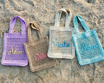 Personalized Beach Tote Bag with Name Straw Bridesmaid Gift Bag Bridal Shower Bag Bachelorette Party Gift Bag Raffia Trip Beach Bag for Her