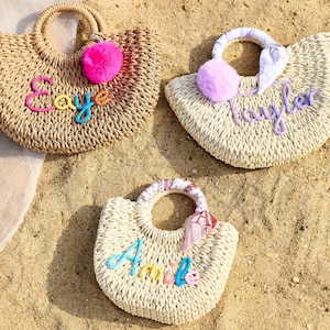 Personalized Straw Bridesmaid Handbag,Custom Straw Beach Bag,Bridal Shower Bag,Bachelorette Party Bag,Bridesmaid Gift Basket,Wedding Favors