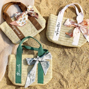 Custom Name Beach Bag,Personalzied Straw Bridesmaid Gift Bag,Bridal Shower Bag,Wedding Gift,Bridesmaid Proposal,Bachelorette Gift,Tote Bag