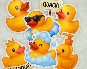 Paquete de pegatinas de patitos de goma / Pegatinas de baño divertidas