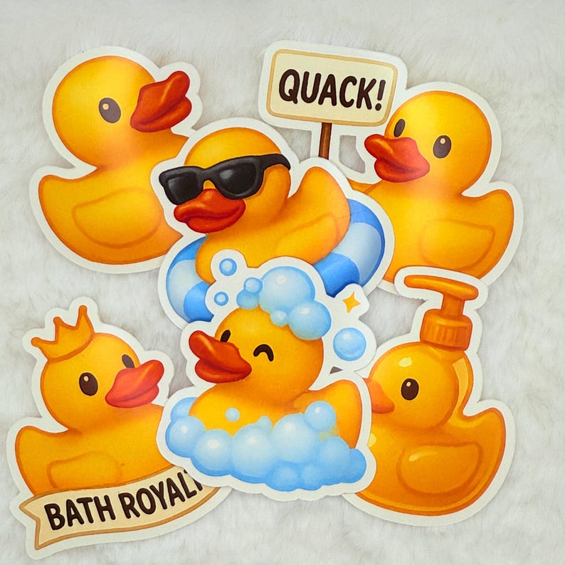 Rubber Duck Sticker Pack | Playful Bath Stickers - Etsy