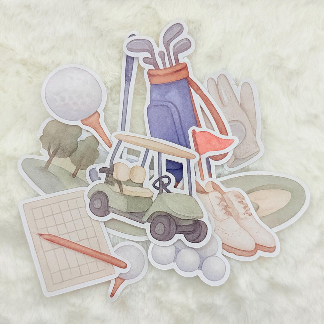 Golf Boot Sticker Watercolor Golf Sticker Pack: Glossy Sporty Planner Stickers - Etsy