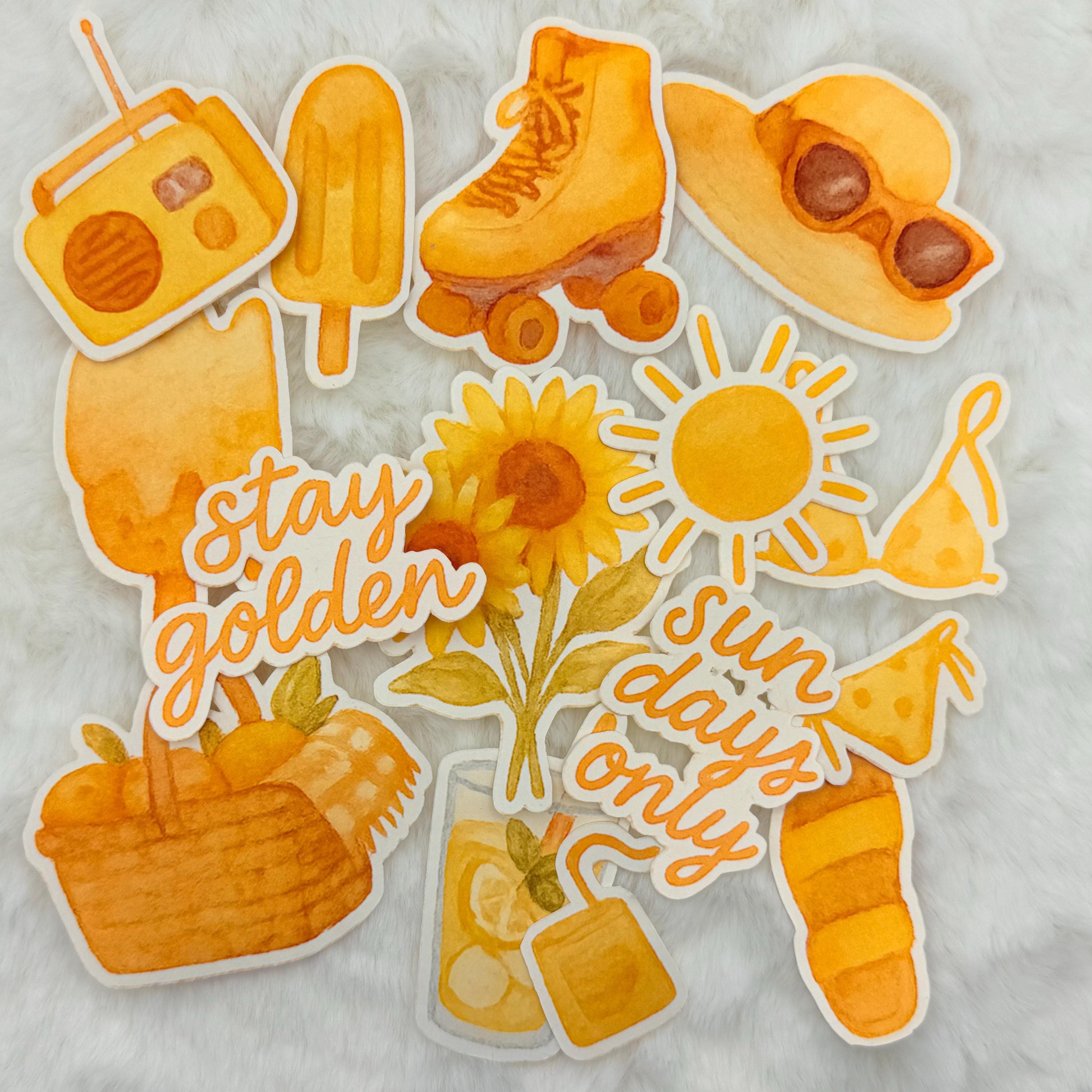 Summer Vibes Sticker Pack: Glossy Watercolor Illustrations