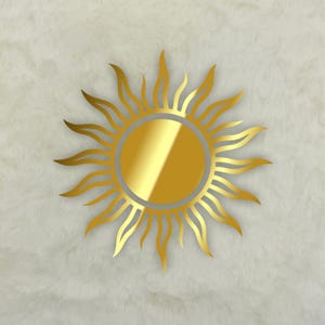 Gold Sun Vinyl Decal: Boho Celestial Sticker for Laptop, Car