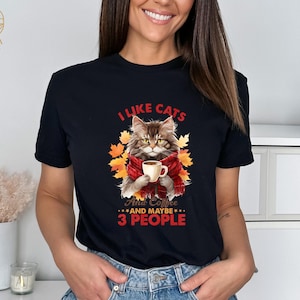 I Like Cats And Coffee Shirt, Coffee Lover Tee, Funny Cat T-Shirt, Cat Mom Gift, Cat Lover Tee, Trendy Coffee Shirt, Cat Owner Shirt