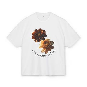 Maglietta unisex con stampa floreale vintage marrone beige, maglietta in cotone pesante, top con grafica retrò, maglietta con stampa floreale