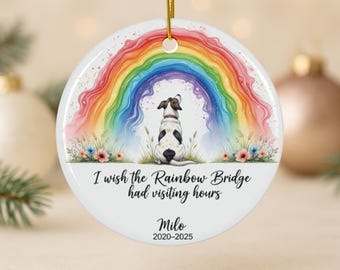 Huisdier herdenkingsornament, regenboogbrug huisdier verlies cadeau, gepersonaliseerde kat hond aandenken, huisdier sympathie cadeau, verlies van huisdier herinnering ornament