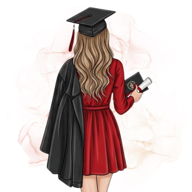 Graduation Pc Face Less Graduation Girl Clipart Bundle PNG, Elegant Graduate Woman Illustration ...