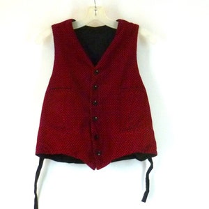 Corduroy Vest, Vintage 1970s Unisex Size Small RED Bild 6