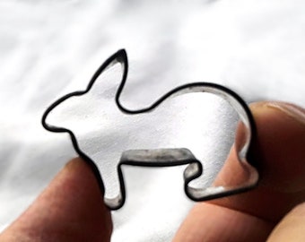 TINY Metal Bunny Cookie Cutter, Vintage German, 1.5 Inches Wide Tiny Rabbit