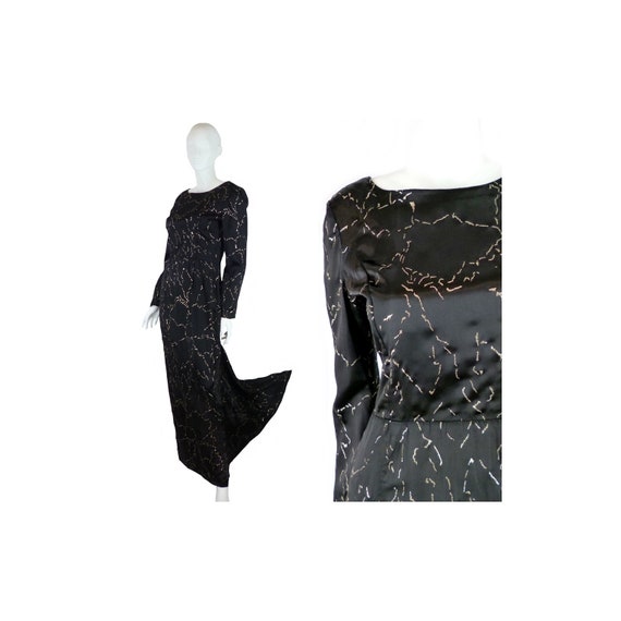 Dramatic Backless Cocktail Dress, Vintage Black S… - image 7