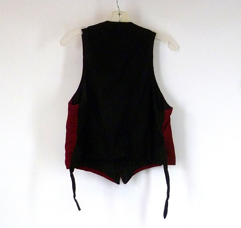 Corduroy Vest, Vintage 1970s Unisex Size Small RED afbeelding 5