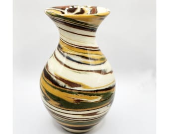 Vintage Desert Sands Pottery Glossy Swirl Vase 5 1/2 Inches