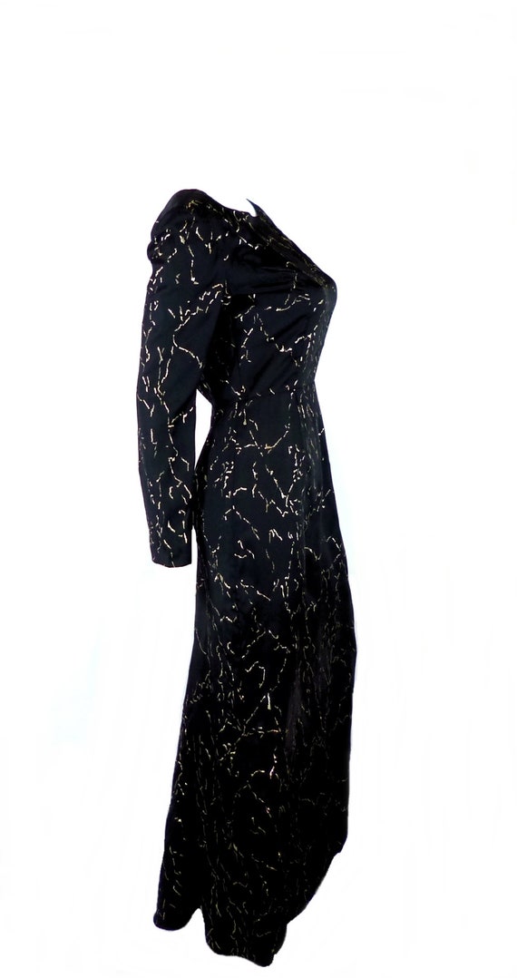 Dramatic Backless Cocktail Dress, Vintage Black S… - image 2