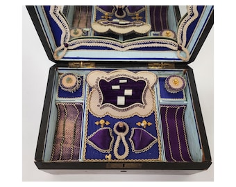 1870s Fancy Sewing Box ETUI German  ~Repaired~