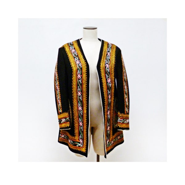 Yellow Handwoven Crop Coat with Black Embroidery – Modern Ethiopian Style main image 0