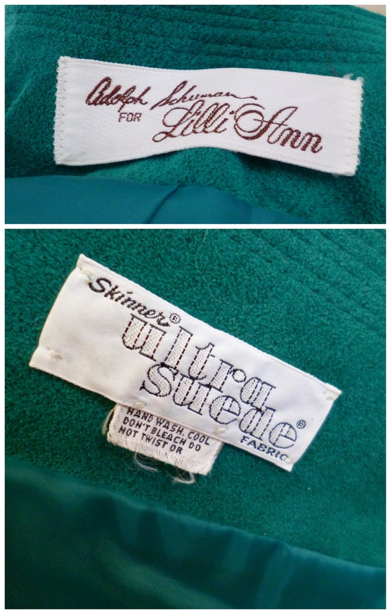 Lilli Ann Skirt Suit Vintage Ultrasuede 1970s Jac… - image 6