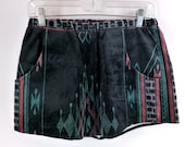 Short Shorts, Hot Pants, Vintage 1980s, Southwestern Tribal Print, Medium