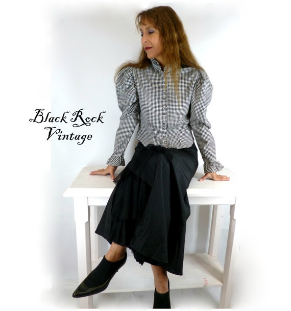 Victorian Style Walking Skirt, Steampunk Skirt, Bl