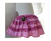 Pirate Arm Cuffs / Anklets, Ruffled Raspberry Satin