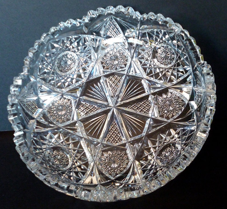 Antique American Brilliant Libbey Bowl Cut Crystal IOLA Bowl Etsy