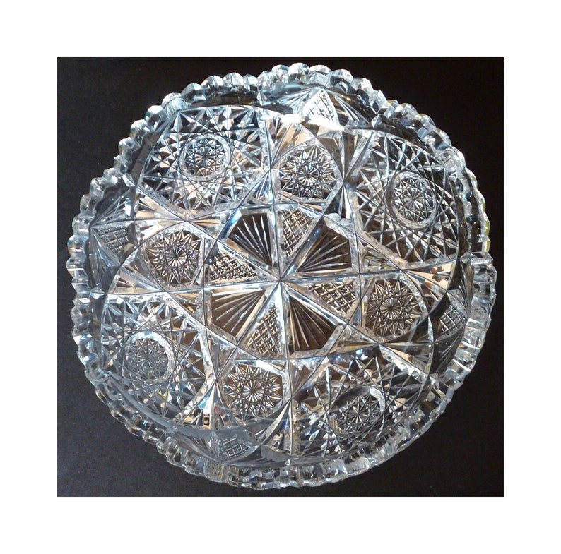 Antique American Brilliant Libbey Bowl Cut Crystal IOLA Bowl Etsy