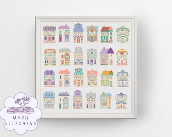 Spice Houses-PDF Cross Stitch Pattern- Mary Stitching