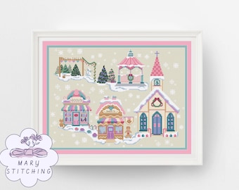 Christmas Village Wonderland- DIGITAL PDF Cross Stitch Pattern