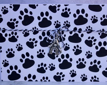 Dog Sympathy Card, Pet Sympathy Card, Dog Loss Card, Pet Loss Card, Black Pawprints Card