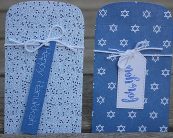 Hanukkah Gift Card Holders, Hanukkah Jewish Stars Gift Card Holders, Holiday Gift Card Holders