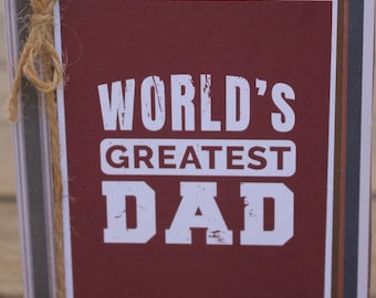 Fathers Day Card, World's Greatest Dad, Distressed Fathers Day  Card, From Wife to Husband on Fathers Day