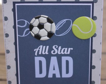 Fathers Day Card, All Star Dad, Sports Dad Card