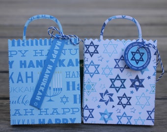 Hanukkah Gift Bag Card Holders, Jewish Stars Gift Bag Holder, Happy Hanukkah Gift Bag Holder, Gift Bag Holders