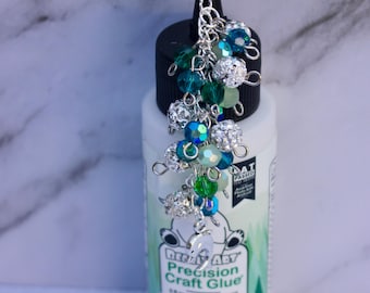 Bearly Art Glue Bottle Topper-Silver Dolphin Charm, Glue Bottle Dangle, Glue Bottle Jewelry, Crafters Gift, Scrapbooking Gift