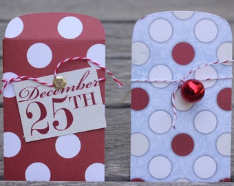 Christmas Gift Card Holders, Polkadot Christmas Gift Card Holders, Holiday Gift Card Holders, Christmas Stocking Stuffers