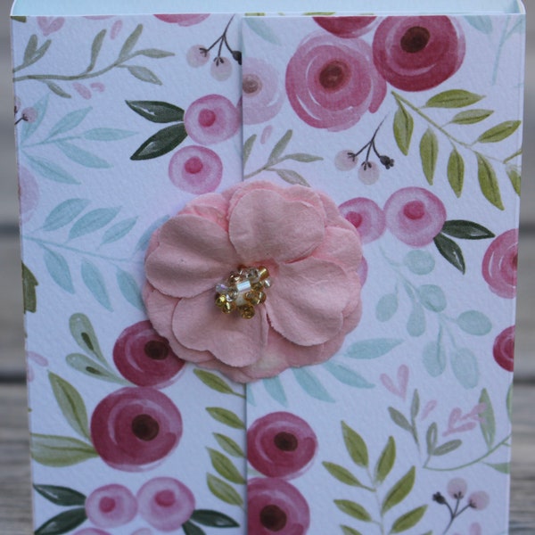 Floral Post It Notepad Holder. Whimsical Floral Post It Notepad, Party Favor, Mothers Day Gift