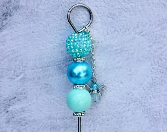 Pokey Tool-Light Blue Beads w/Small Blue Angel Charm, Crafters Tool, Scrapbookers Tool, Cookie Scribe, DieCut Tool