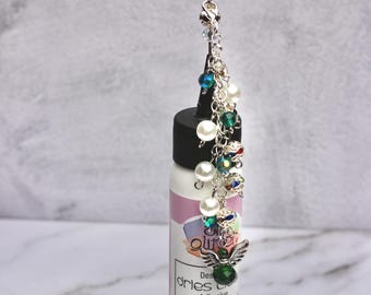 Silver Emerald Green Angel Glue Bottle Topper, Glue Bottle Dangle, Scrapbooking Tool, Crafting Tool